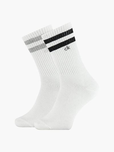 Calvin Klein Táskák & Kiegészítők HU912029 | Calvin Klein Striped Crew Férfi Zokni Fekete / Fehér